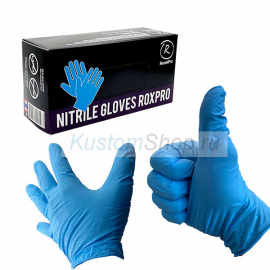 Roxelpro 721142 перчатки одноразовые нитриловые голубые roxPRO гипоаллергенные, размер XL, 100 шт