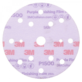 3М 51158 Hokit 260L Purple шлифовальный диск для полировки D-150 мм, 15 отв., P1200