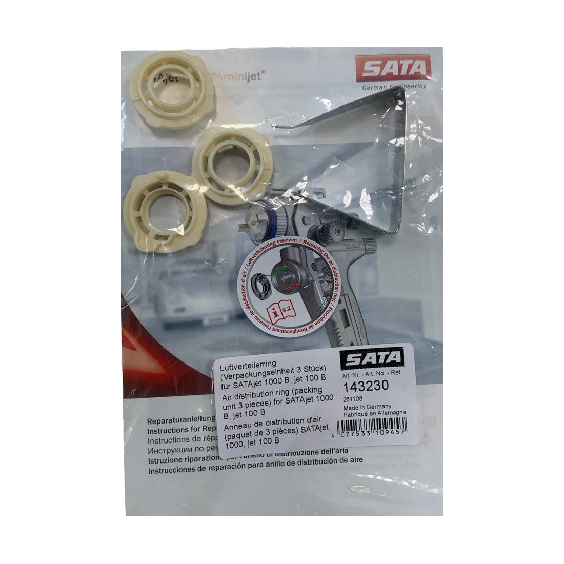 Sata 143230 набор из 3-х распределительных колец под сопло для Sata jet 1000 B, jet 100 B