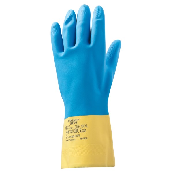 Jeta Safety JNE711 перчатки резиновые неопреновые, химически стойкие, размер L