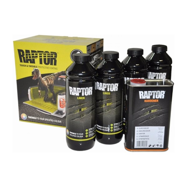 U-POL RAPTOR защитное покрытие (чёрный) комплект 3 л + 1 л