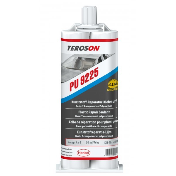 Teroson PU 9225 клей двуккомпонентный полиуретановый для ремонта пластика, 2х25 мл