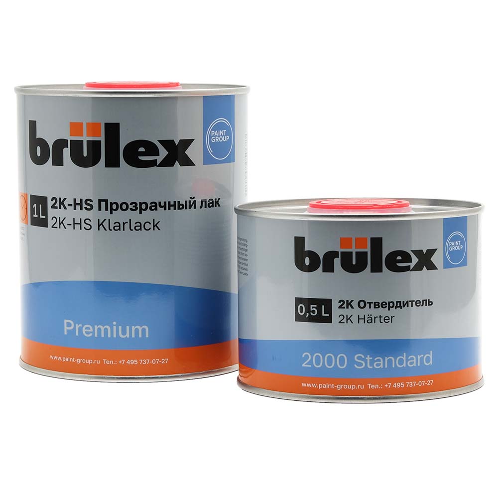Brulex "Премиум" лак автомобильный HS прозрачный 1+0,5 л