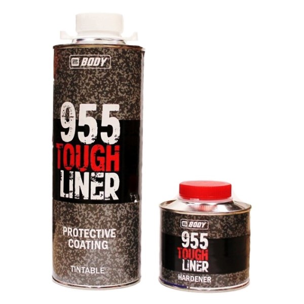 HB Body 955 Tough Liner полиуретановое защитное покрытие 2К (3:1), колеруемое, 0,6+0,2 л
