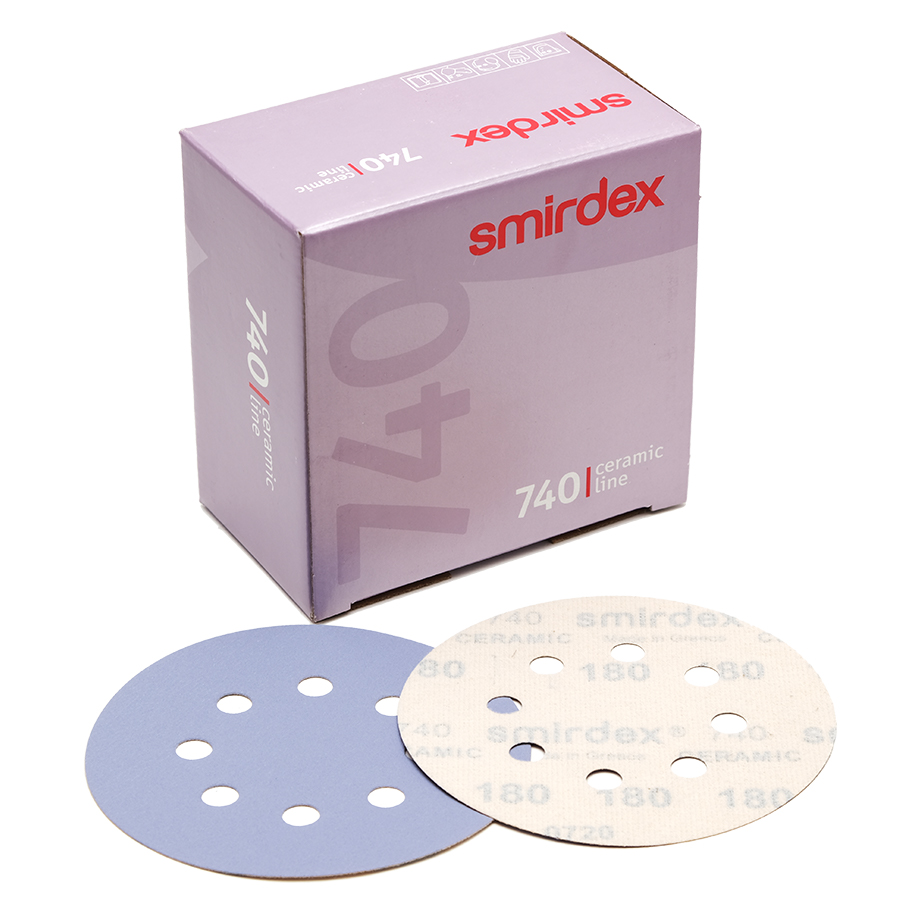 Smirdex 740 CERAMIC шлифовальный диск D-125 мм, 8 отв., керамический, P40