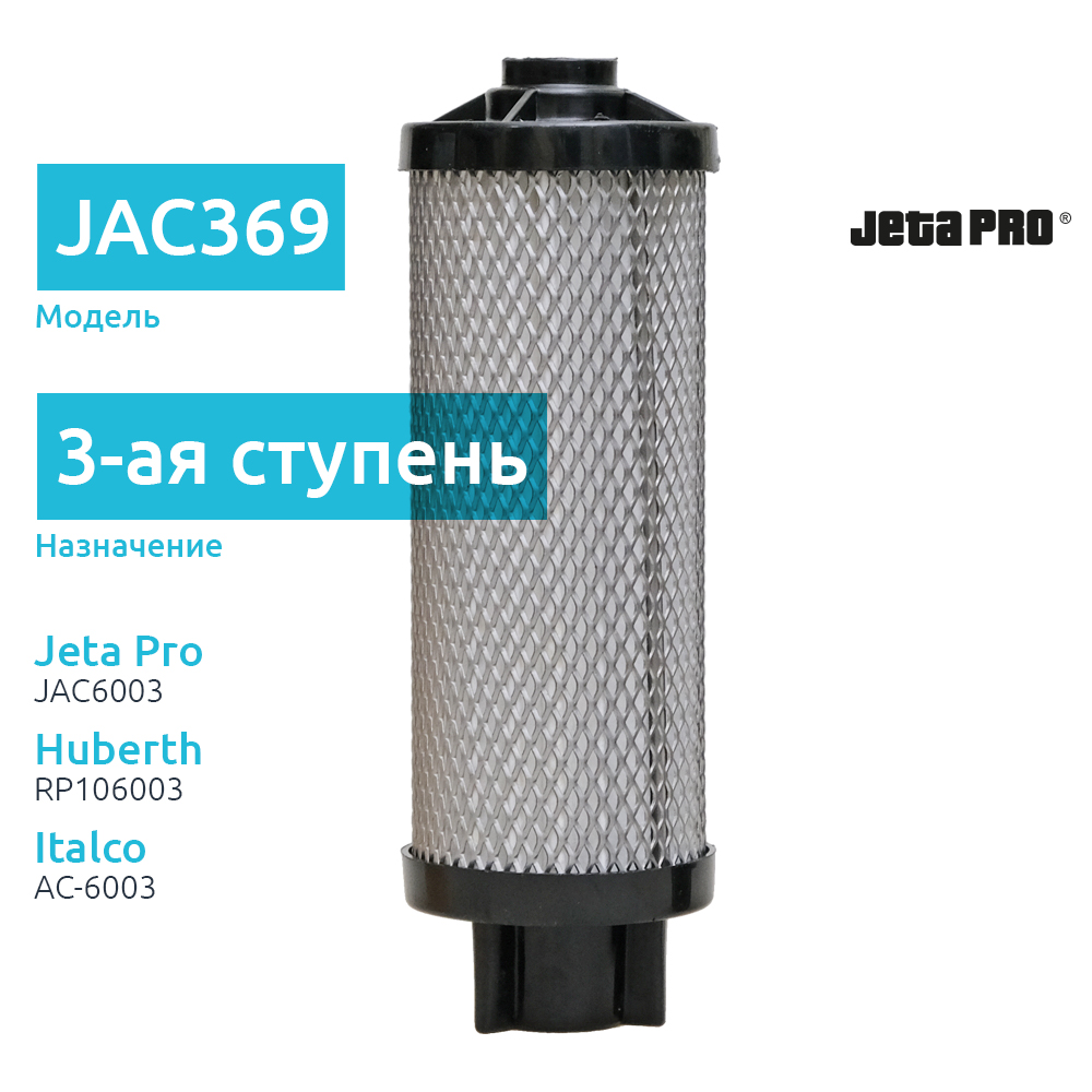 JAC369 Сменный угольный фильтр, 3-ая ступень для фильтров Jeta Pro, Huberth, Italco