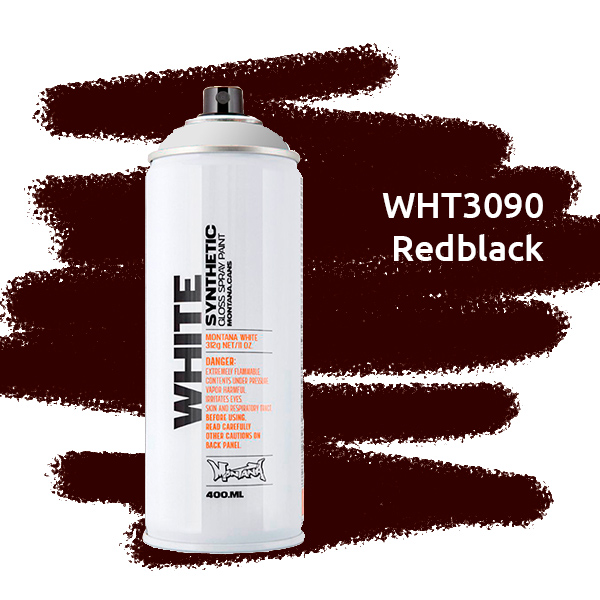 Montana WHITE краска для граффити баллон 400 мл, красно-черная