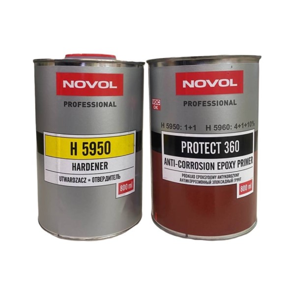 Novol Protect 360 грунт автомобильный (1:1) эпоксидный антикоррозийный, серый, 0,8+0,8 л