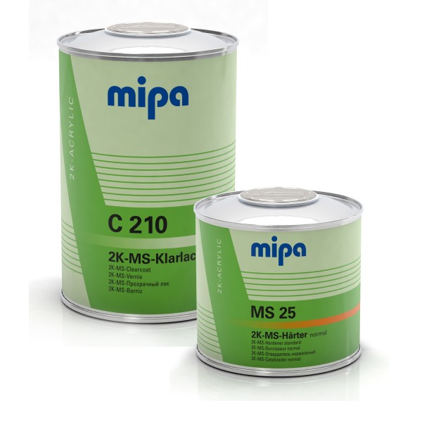 MIPA C210 2K MS лак автомобильный 2:1, комплект: лак 1 л + отв. MS25 0,5 л