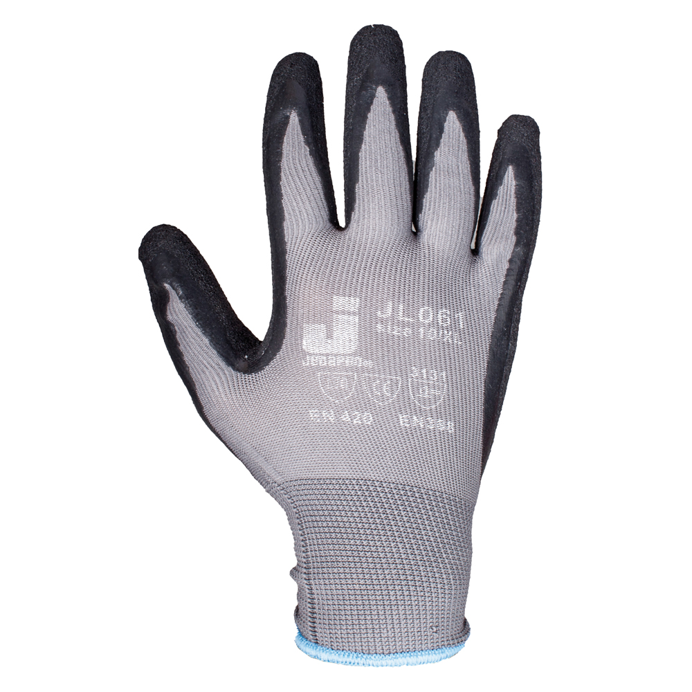 Jeta Safety JL061 защитные перчатки рабочие с рельефным латексным покрытием, размер L