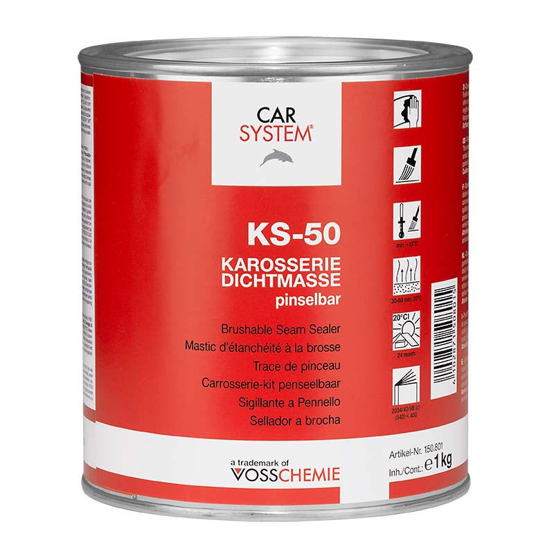 Carsystem KS-50 герметик каучуковый для нанесения кистью, серый, 1 кг