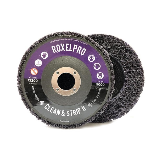RoxelPro 123543 Clean&Strip II круг зачистной коралловый на оправке, 115 х 22 мм