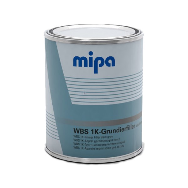 MIPA 1K WBS грунт наполнитель + изолятор на водной основе, темно-серый, 1 л