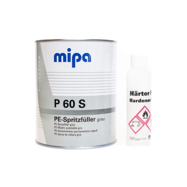 MIPA P60S Spray шпатлевка полиэфирная жидкая, серая, 1 л