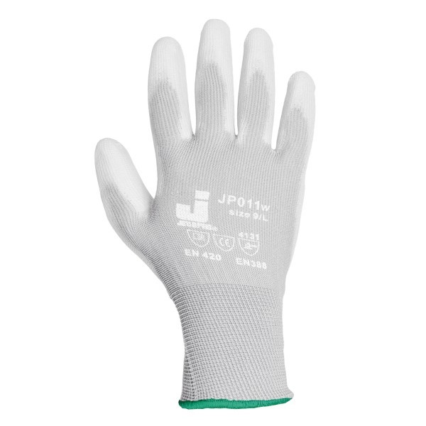 Jeta Safety JP011 защитные перчатки, с полиуретановым покрытием, белые, размер M