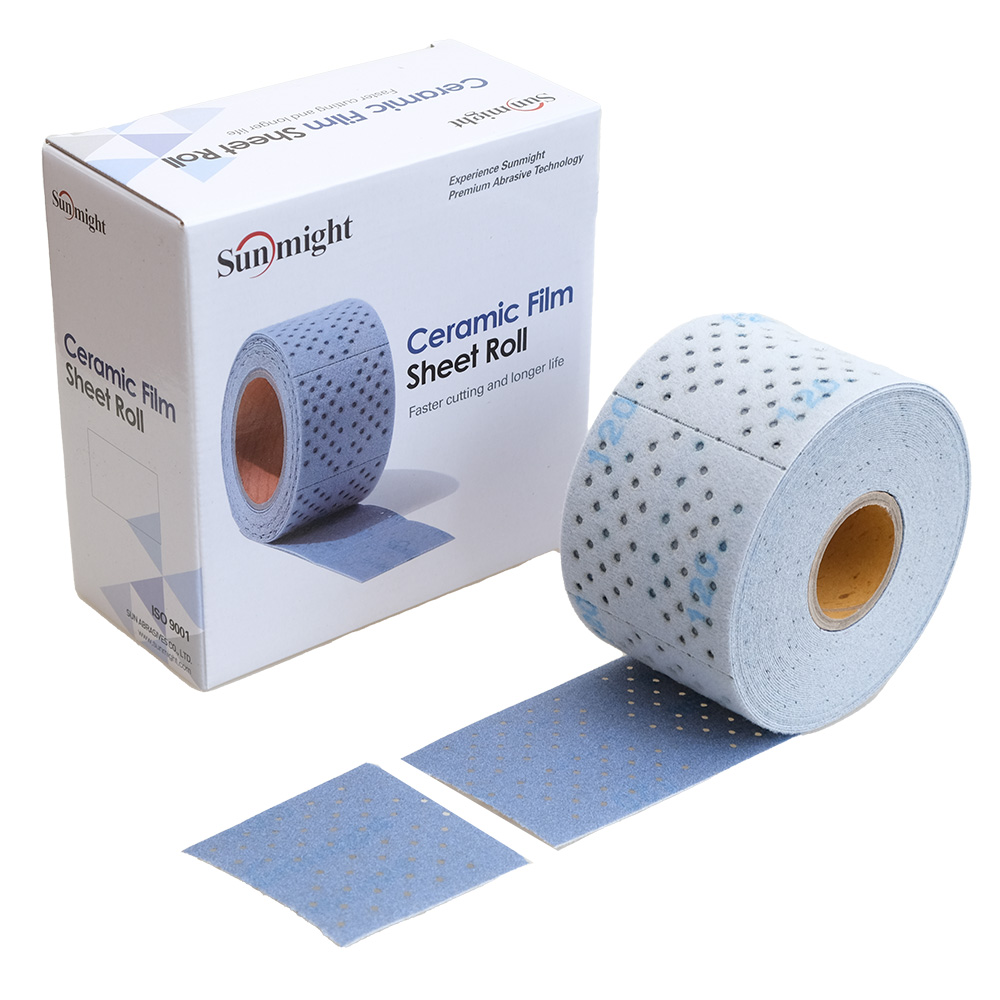 Sunmight Ceramic L712T шлифовальная полоска 70х70мм в рулоне с перфорацией 12 м, на липучке, P80