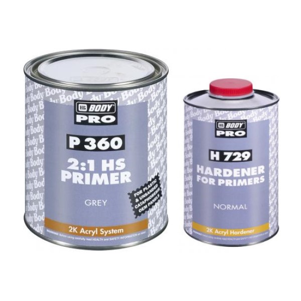 HB Body PRO P360 грунт автомобильный высокопрочный HS (2:1) акриловый, серый, 1+0,5 л