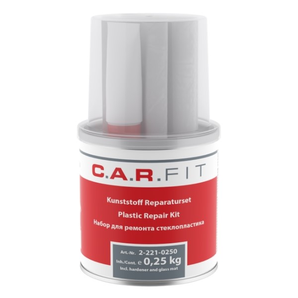 C.A.R. FIT набор для ремонта пластиков (полиэфирная смола, стеклоткань), 250 г