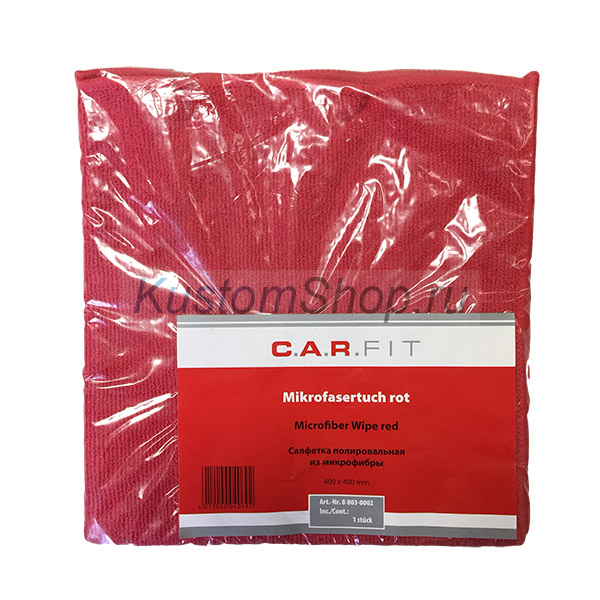 C.A.R. FIT салфетка из микрофибры для полировки красная, 400 х 400 мм