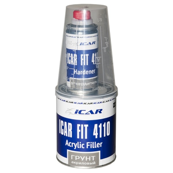 ICAR FIT 4110 грунт автомобильный наполнитель (4:1) акриловый, серый, 0,8+0,2 л