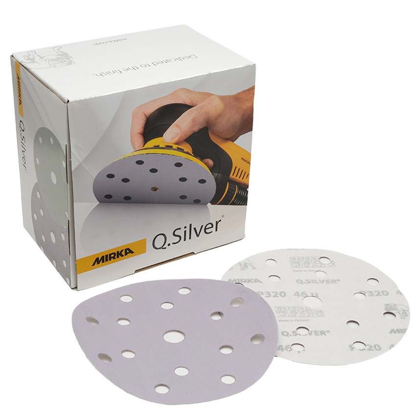 Mirka Q.Silver шлифовальный диск на липучке D-150 мм, 15 отв., P120, 100 шт.