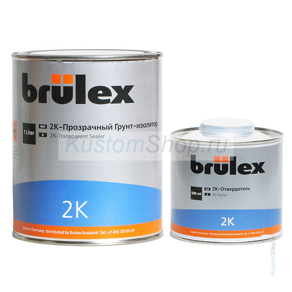 Brulex грунт автомобильный (2:1) изолятор, прозрачный, 1+0,5 л