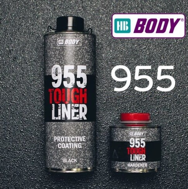 HB Body 955 Tough Liner полиуретановое защитное покрытие 2К (3:1), черный, 0,6+0,2 л