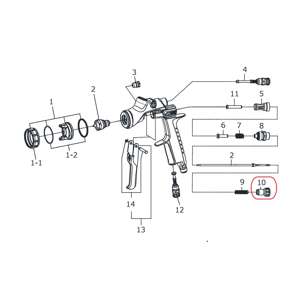 Anest Iwata 93016740 регулятор подачи материала для краскопульта Kiwami4 BELLARIA