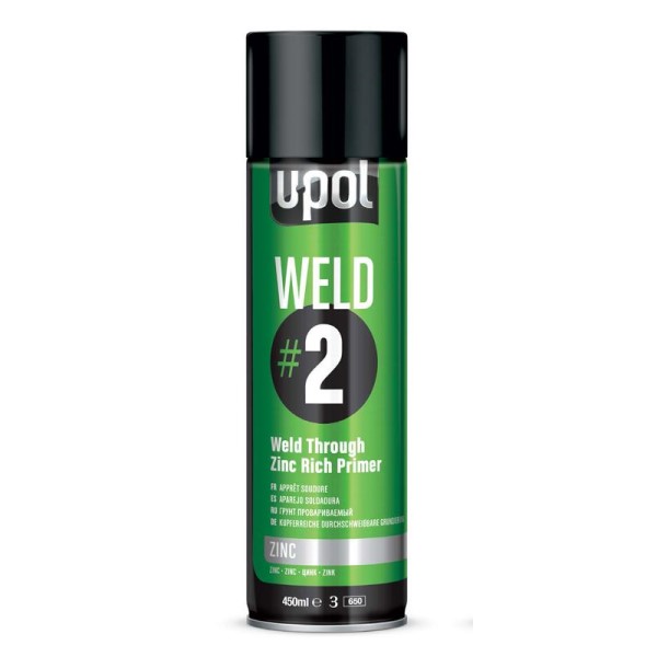 U-POL WELD #2 аэрозольный грунт провариваемый с цинком, 450 мл